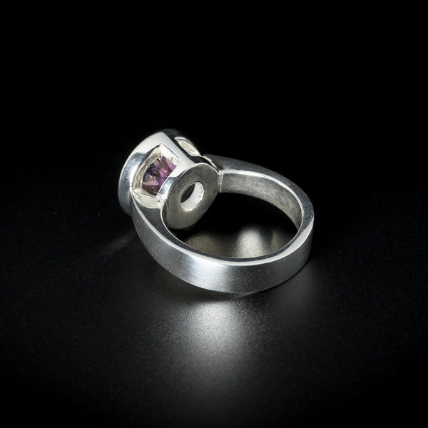 Satellite Gemstone Ring Silver 10mm