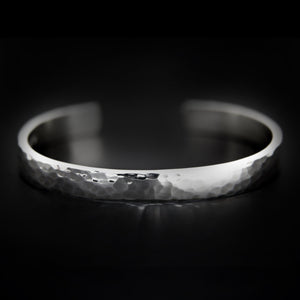 Oasis Timeless - Cuff Sterling Silver 925 Unisex 7.5mm x 2.5mm Slight Curve Solid Comfort Handmade