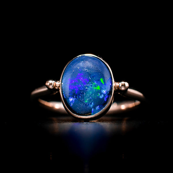 Blue Ridge Ring Gold Black Opal