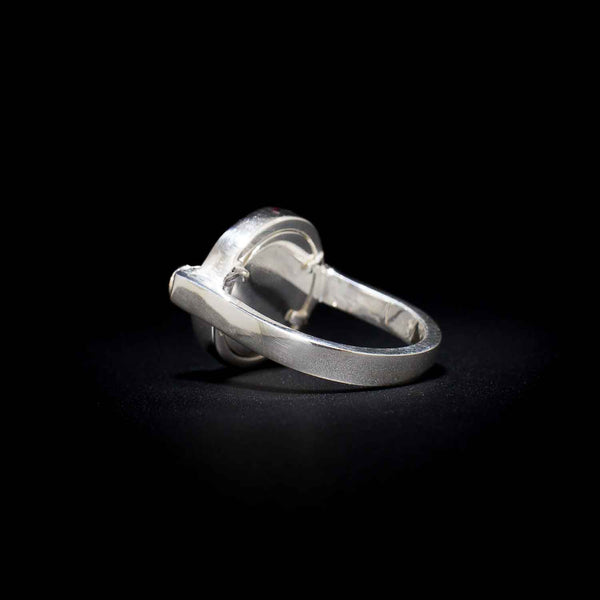Gemstone Ring Sterling Silver 925 12mm Onyx 2mm Swiss Blue Topaz Tourmaline Bezel Set Comfort fit 