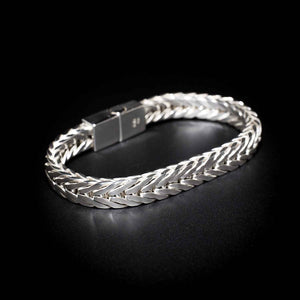 Link Bracelet Sterling Silver 925 8x4mm Chain Secure Double Lock Clasp