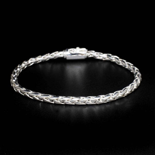 Dragon's Tail - Rope Chain Bracelet Sterling Silver 925 Lock Clasp Safety Clip Handmade
