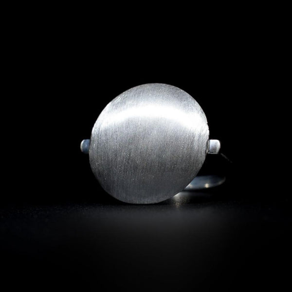Brushed Sands - Ring Sterling Silver 925 Bespoke Dome 20mm Matte Polish 2mm Band Handmade