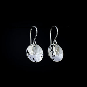 Oasis Kapoor - Earrings Sterling Silver 925 Hammered 15mm Disc Secure Hook Handmade